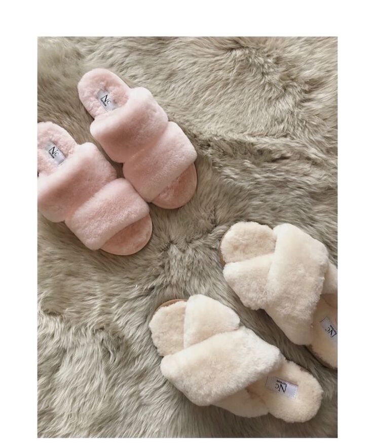 Slippers Straps (of 100% New Zealand Sheepskin) Pink