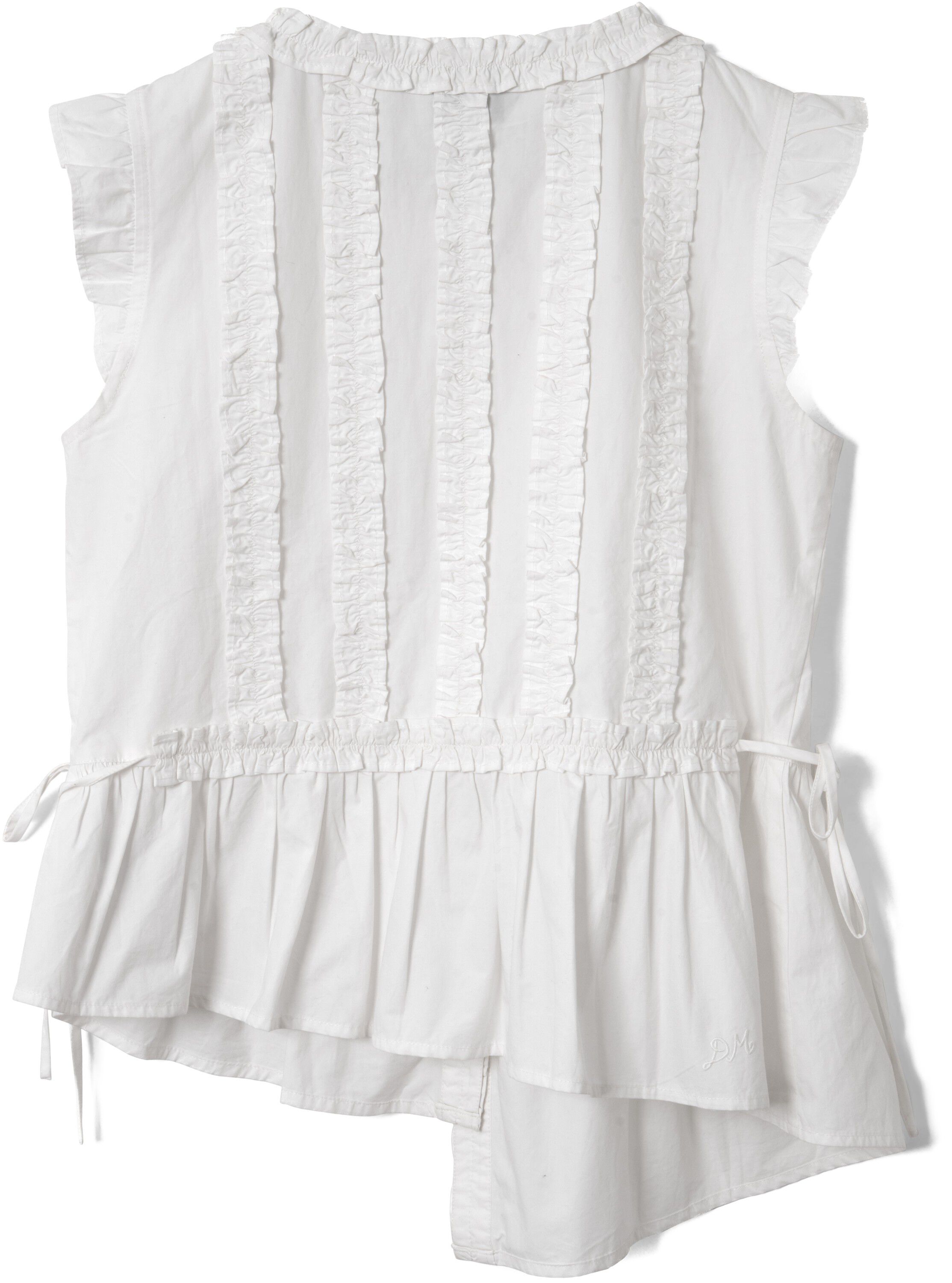 LEIGHTON RUFFLE BLOUSE - WHTIE