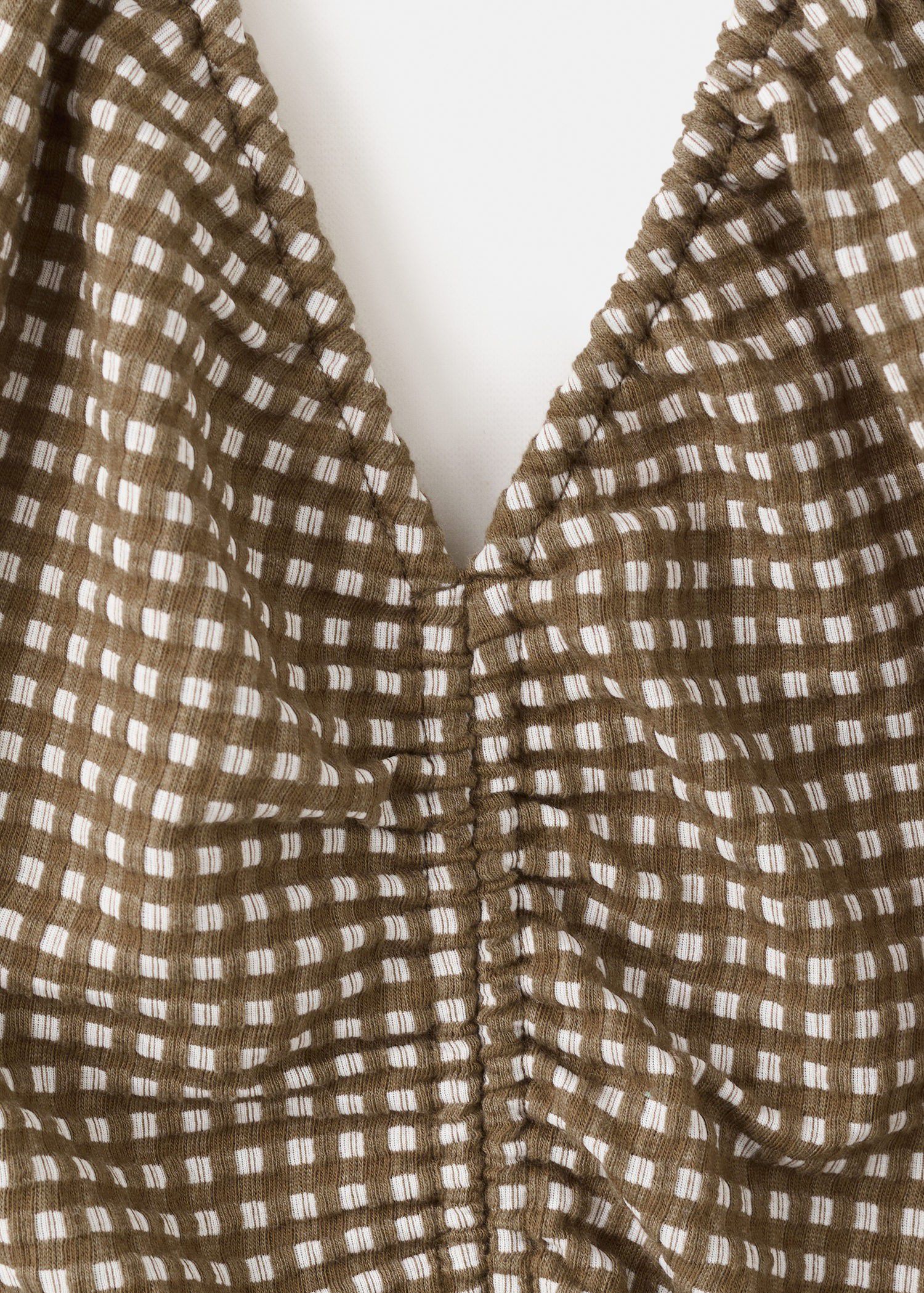 Midi dress with ruched check detail