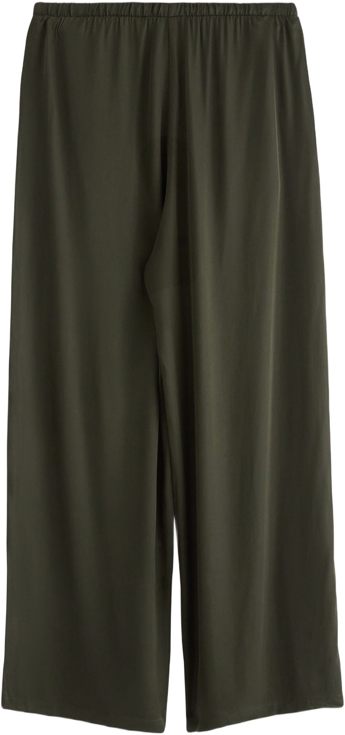 Bl&oslash;de bukser i satin med ekstra bre