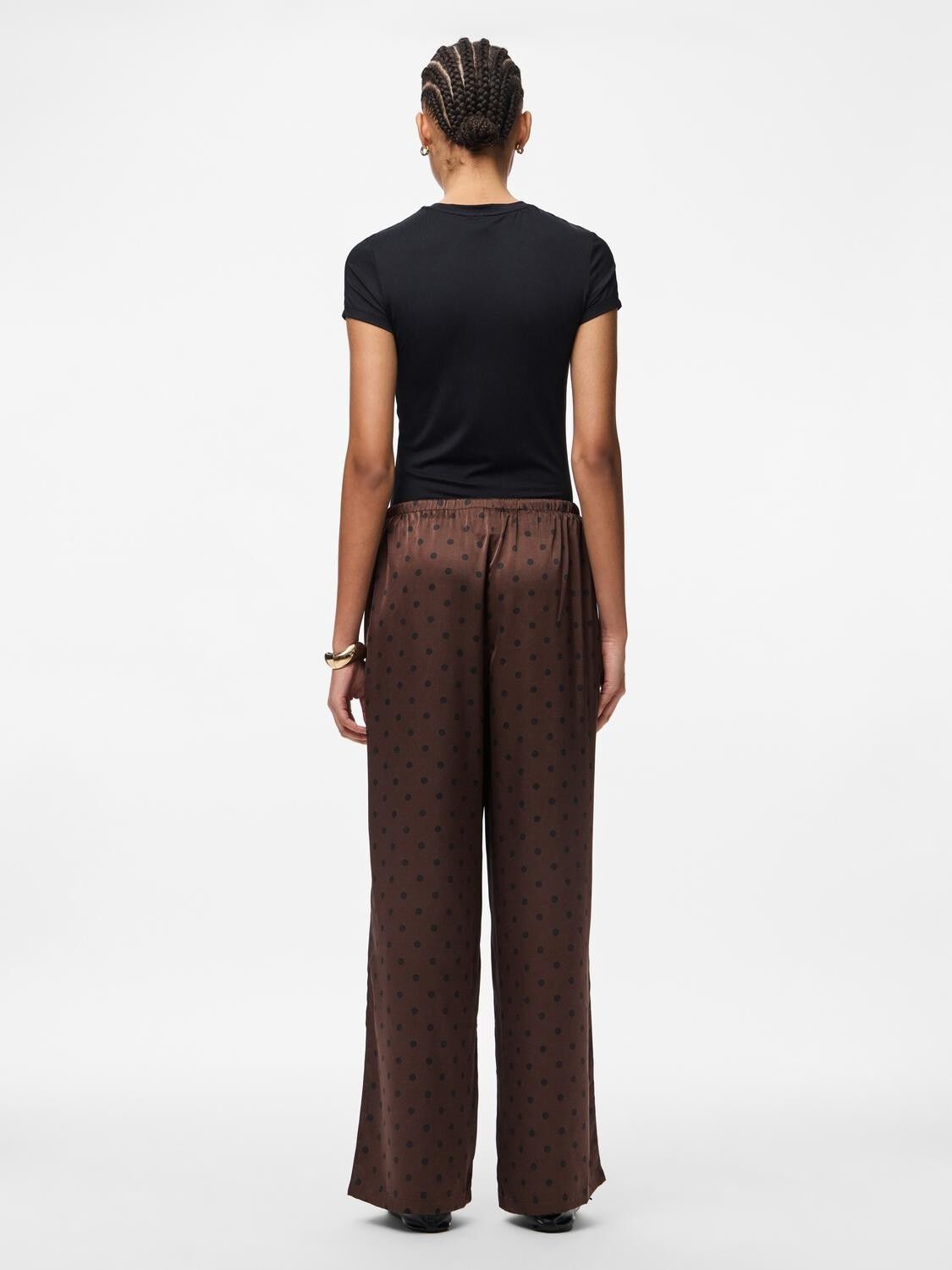 PCJYTTA MW STRAIGHT SATIN PANTS WVN