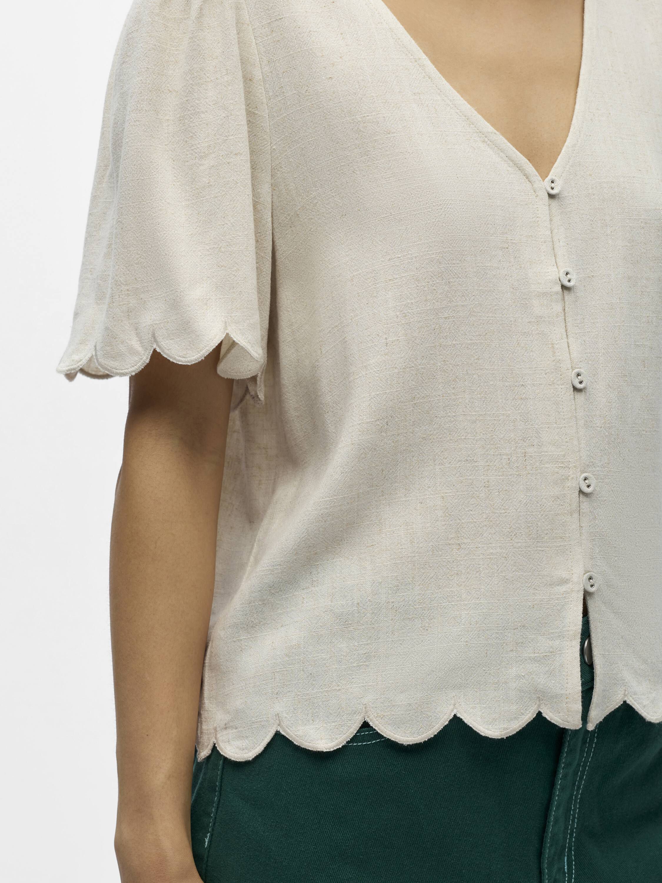 OBJSANNE 2/4 LO V-NECK TOP NOOS