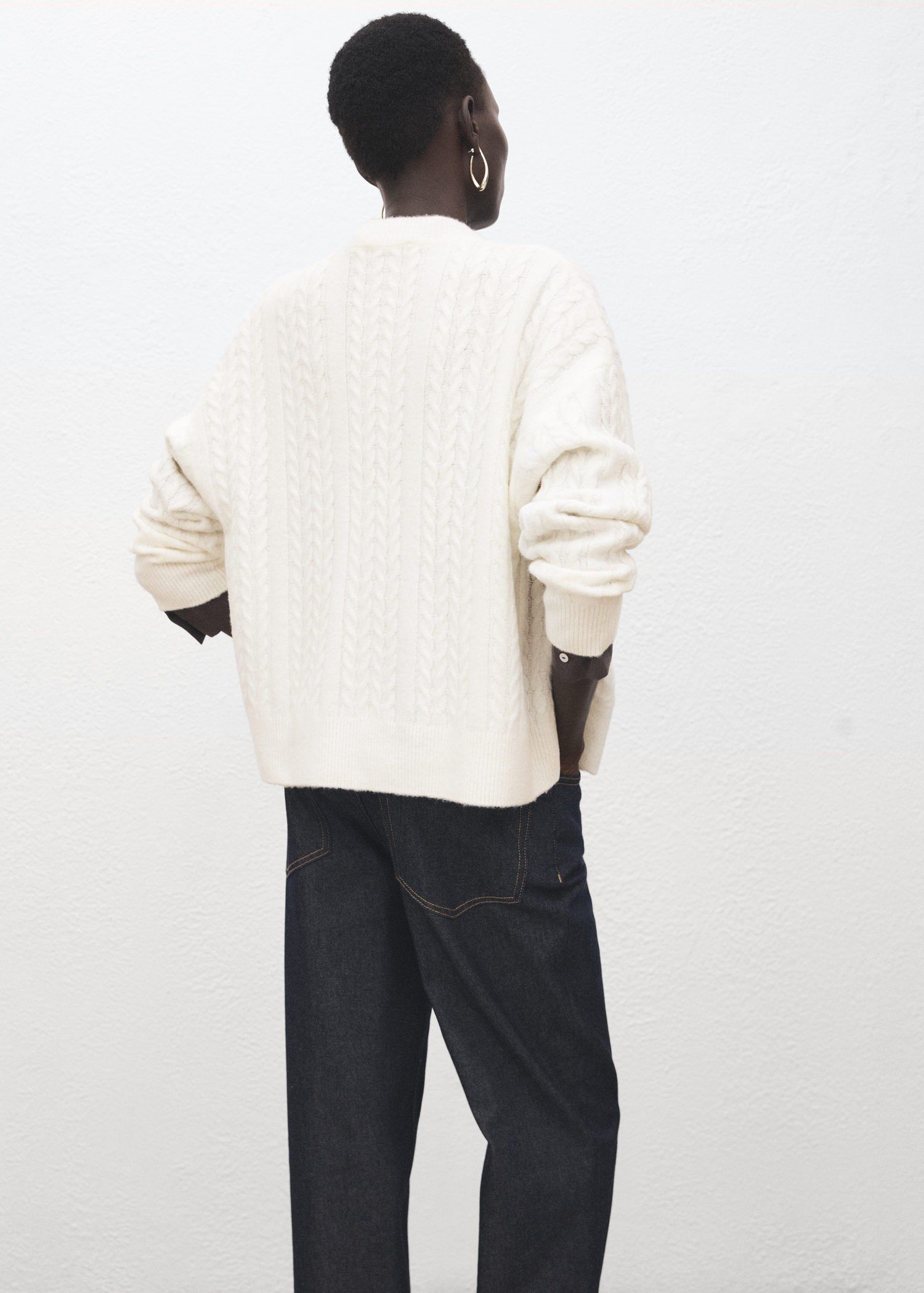 Knitted braided cardigan