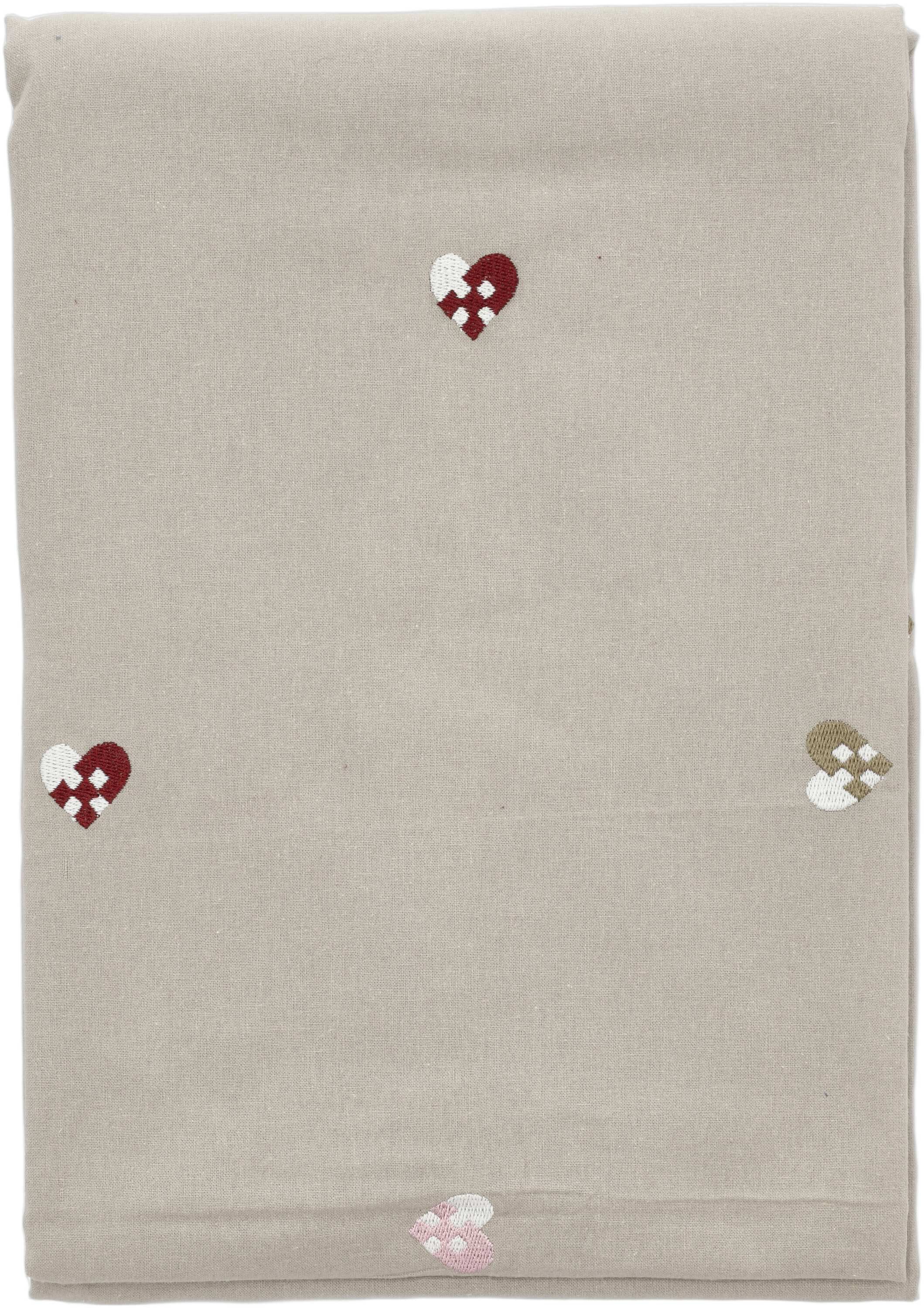 Juledug 140x320 Christmas Hearts Embroidery Rose