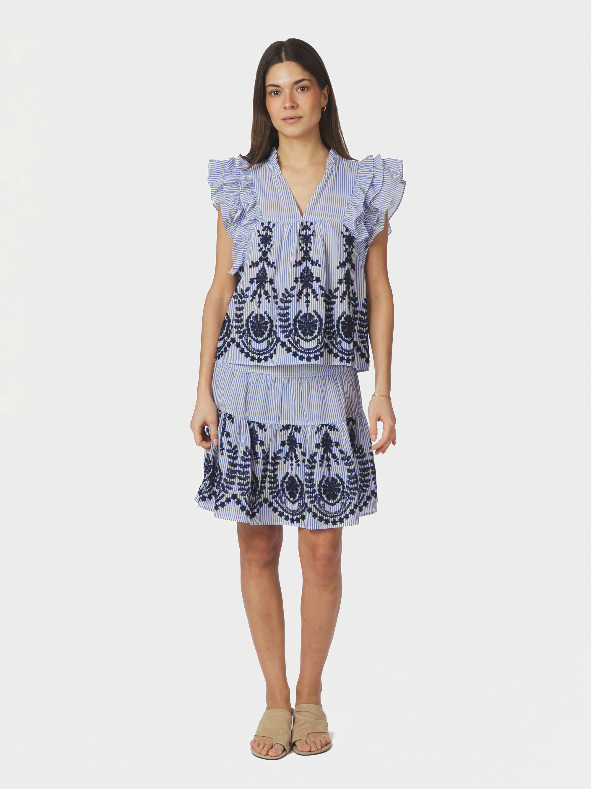 Jayla Stripe Embroidery Top