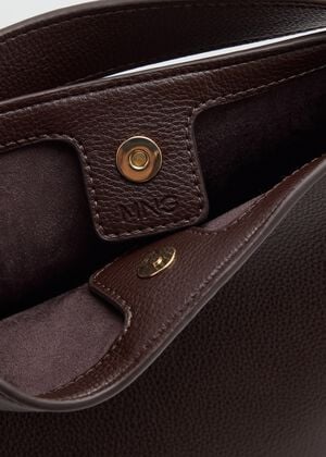 Faux-leather bucket handbag