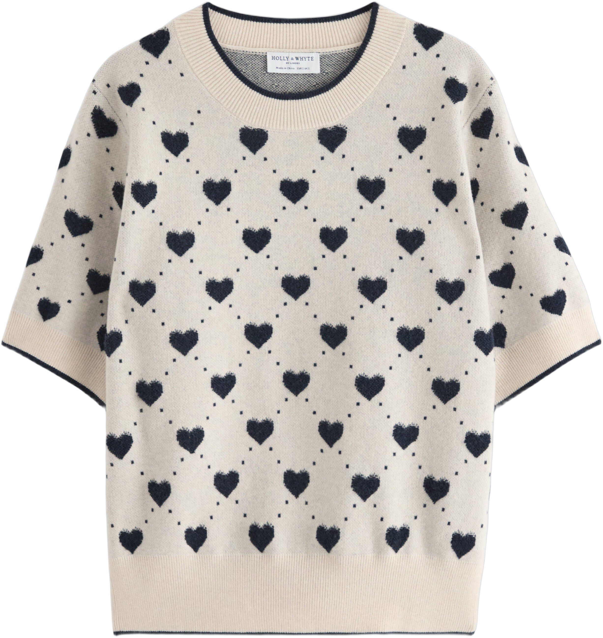 Finstickad tr&ouml;ja med kort &auml;rm, av