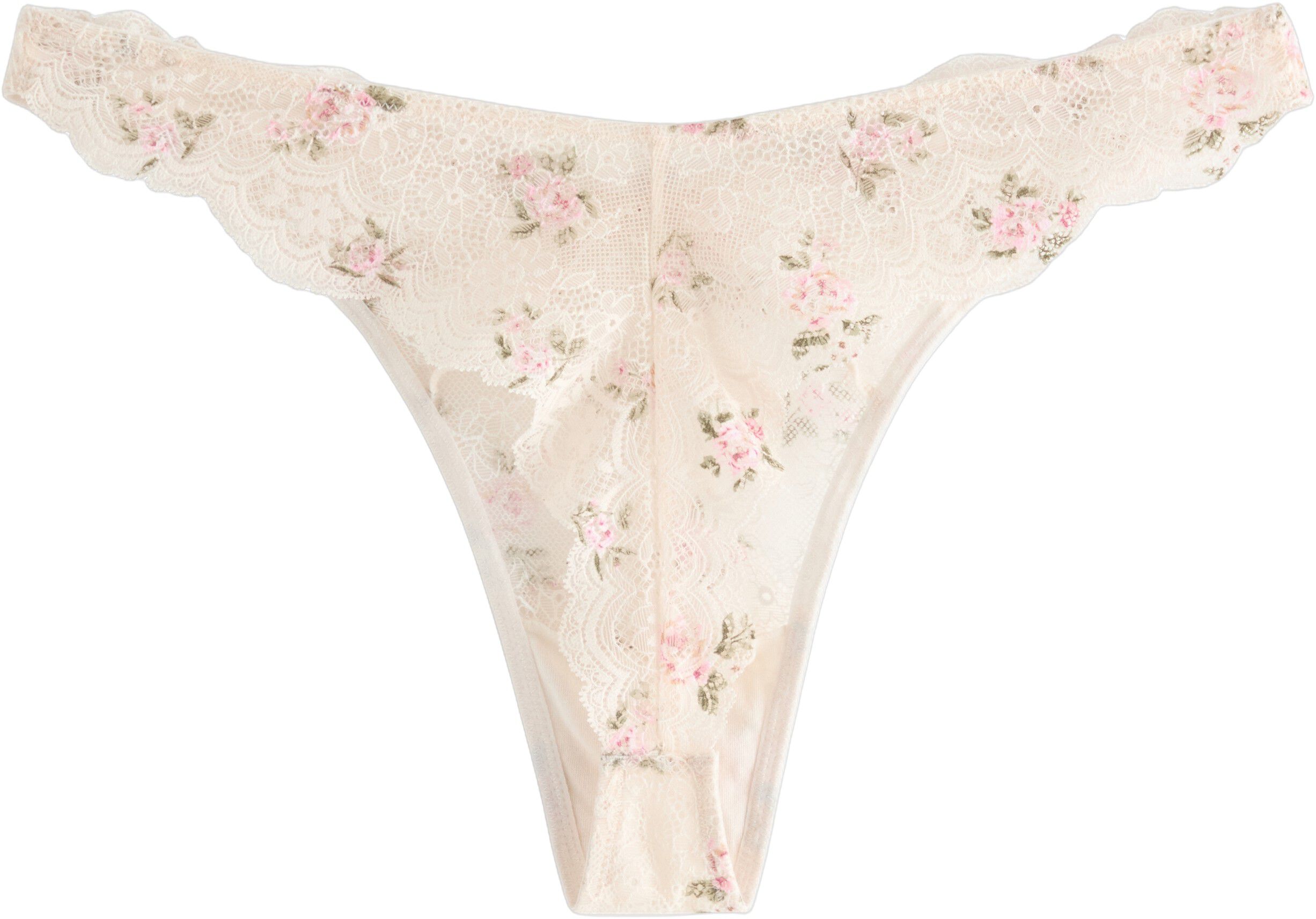 Thong with a regular waist and lace