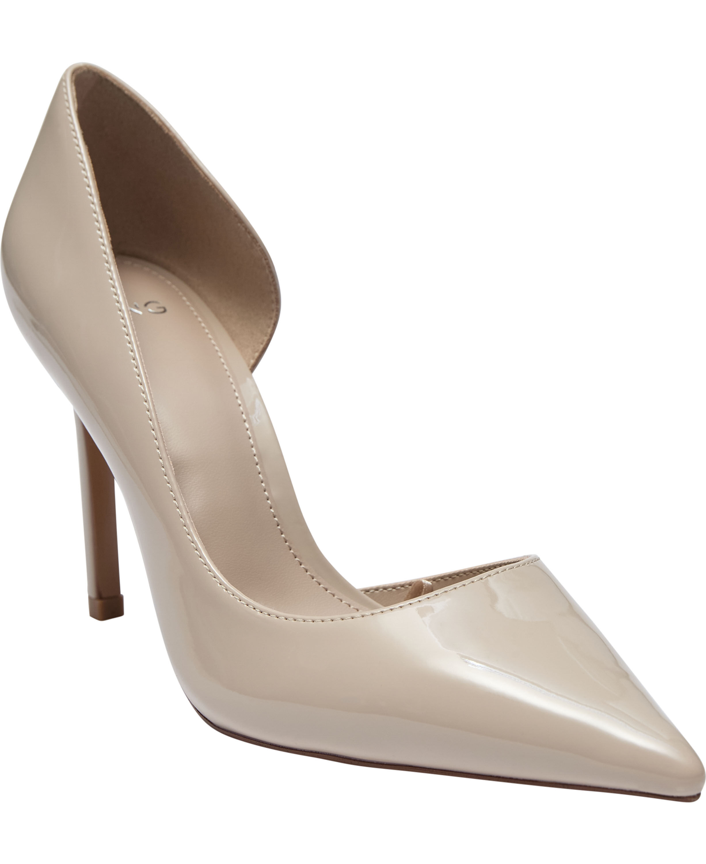 Asymmetrical patent leather court s