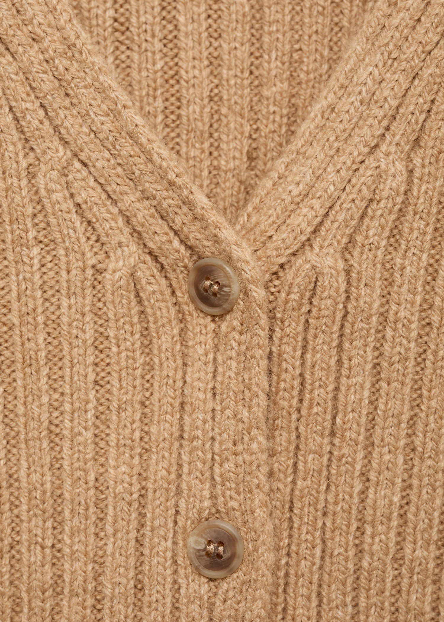 V-neck ribbed cardigan