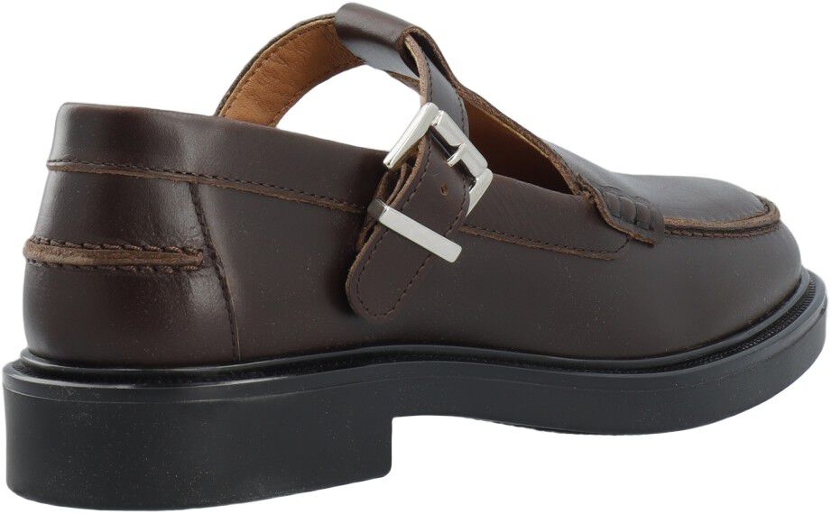 BIAADDA Moc Toe T-Strap Pull Up Leather