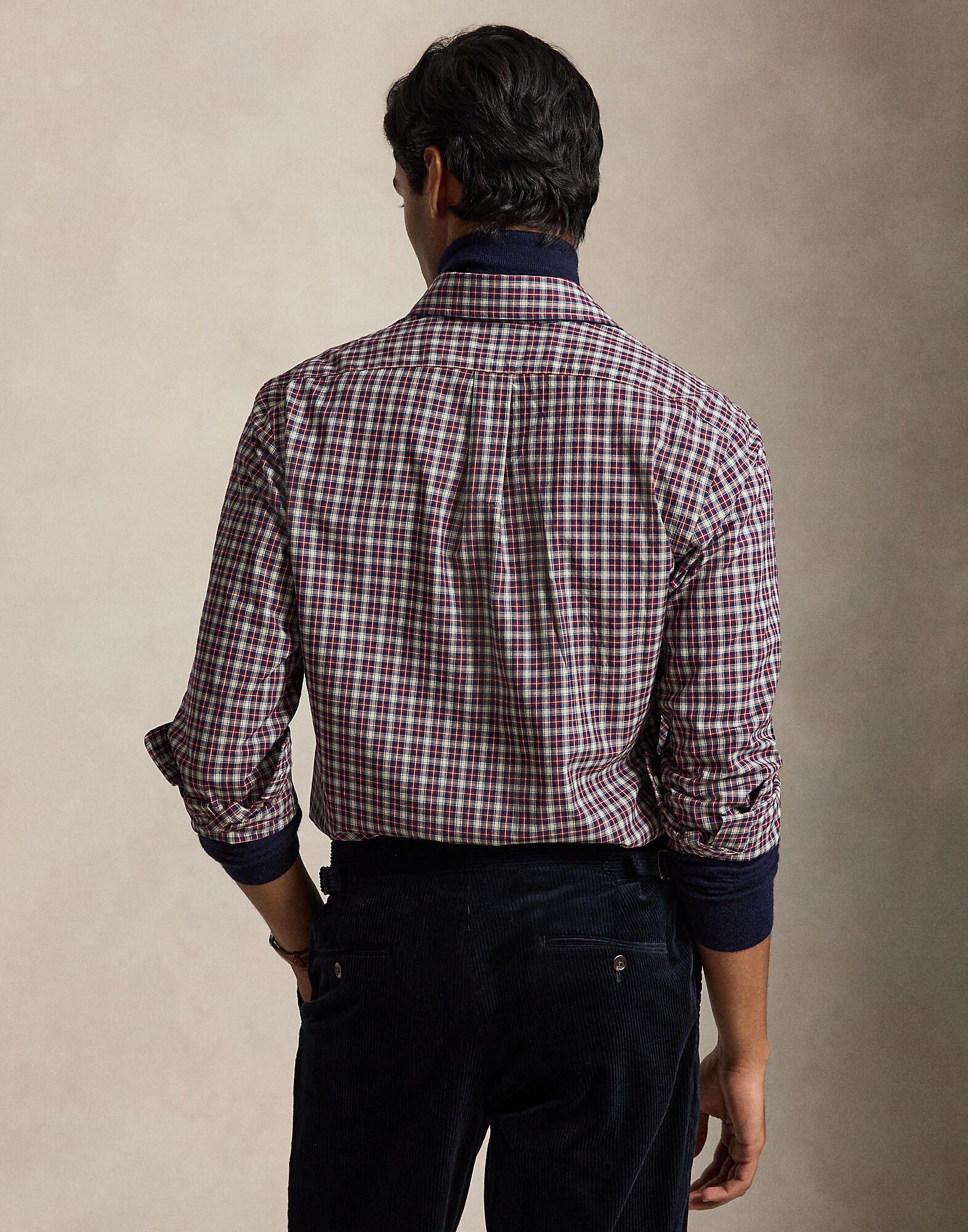 Custom Fit Plaid Poplin Shirt