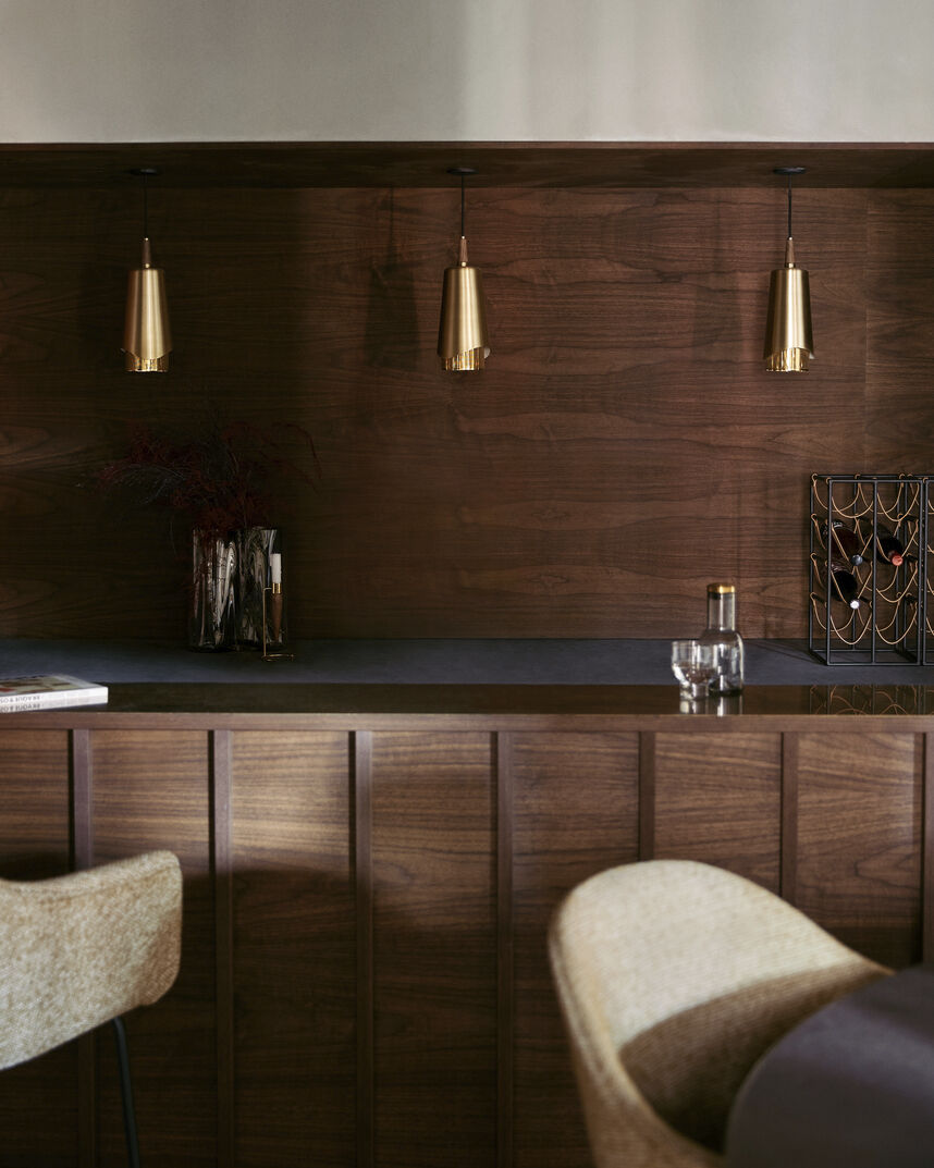 Umanoff, Pendant, Brass, Walnut