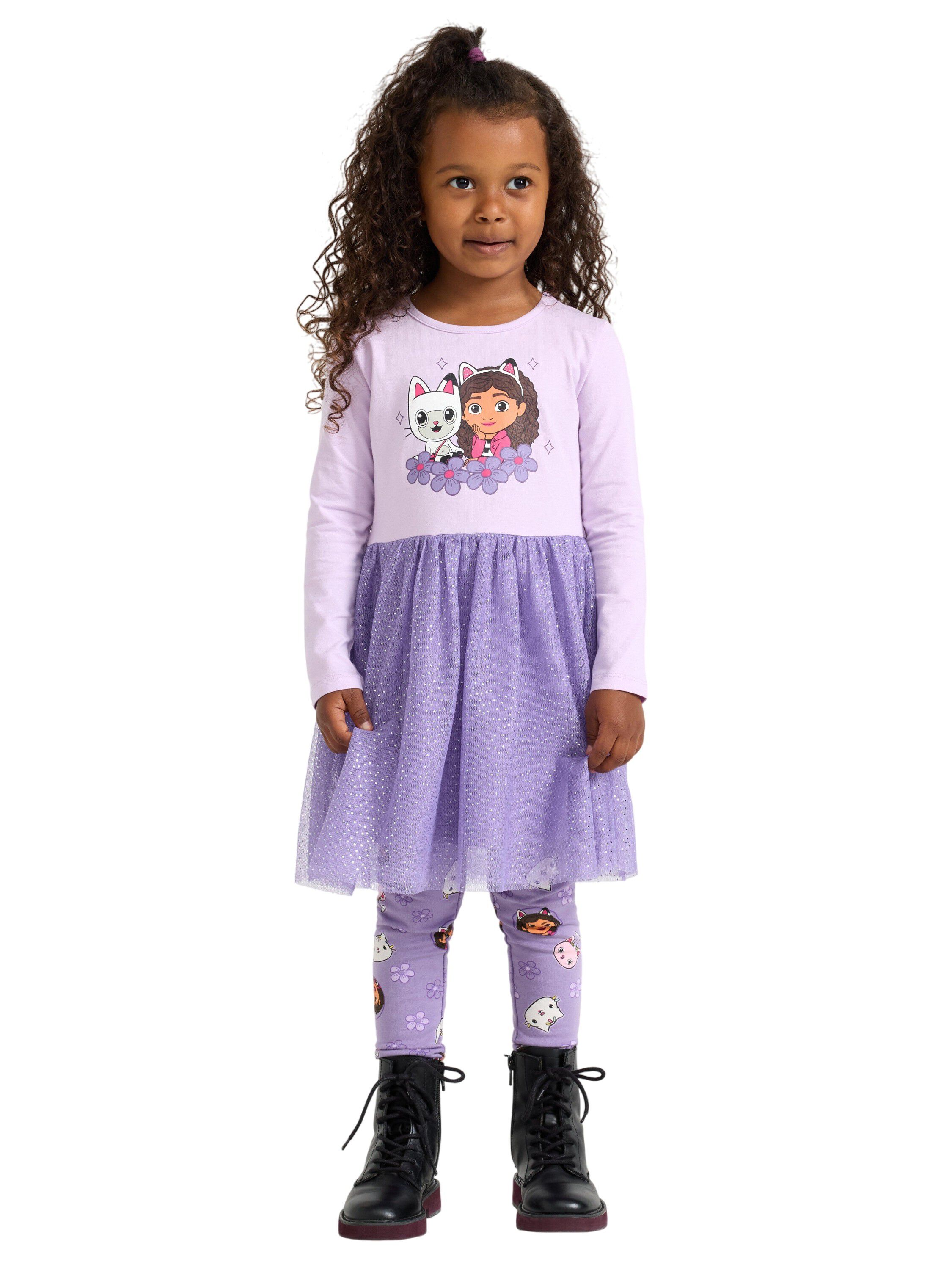 Soft jersey dress with mesh skirt a