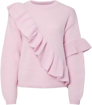 PCNOR LS O-NECK KNIT FRILL PULLOVER