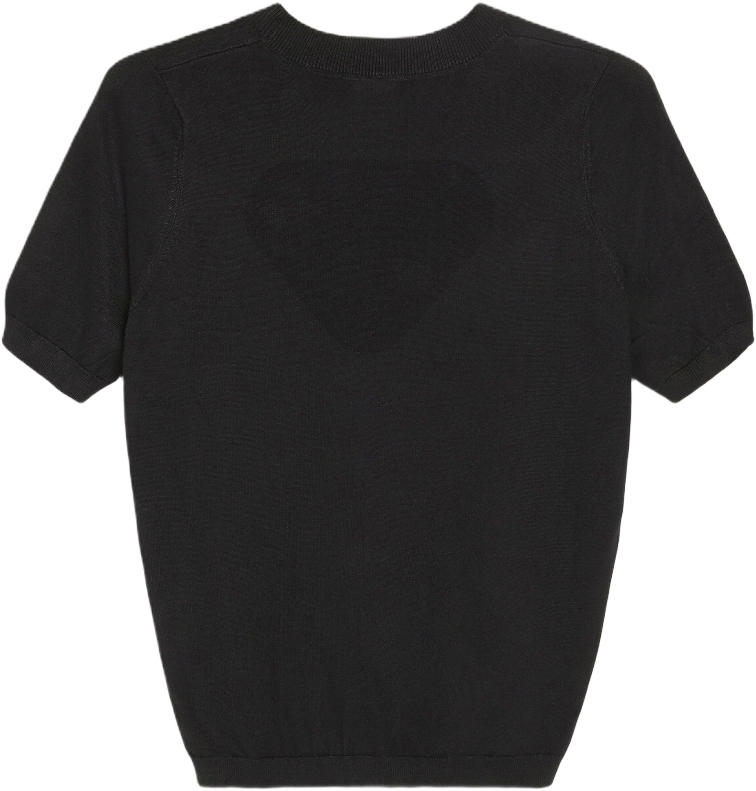 Fine-knitted top with round necklin