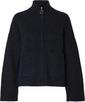 SLFSIA RAS LS ALPACA BLEND KNIT ZIPPER CARDIGAN