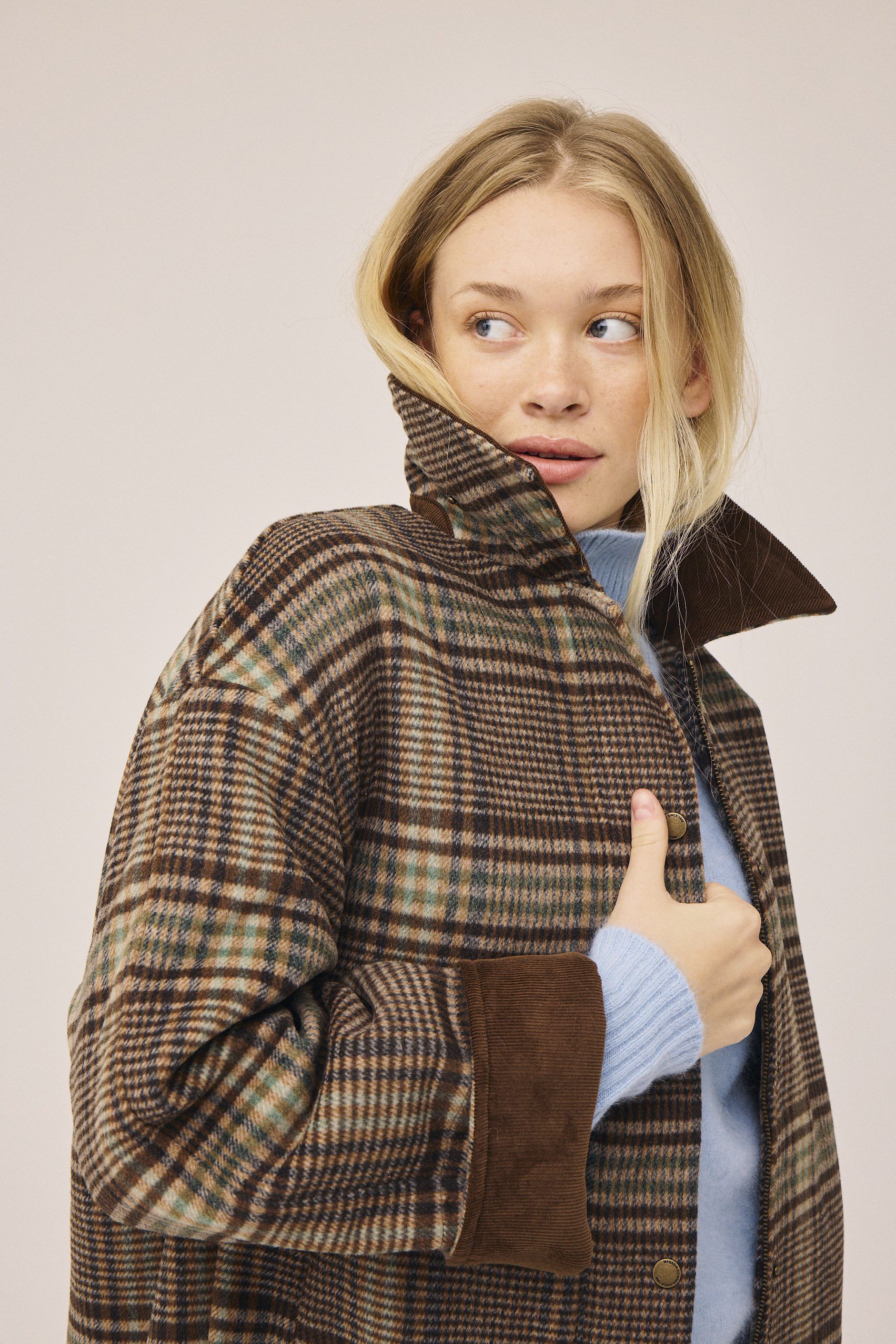 Emmy Wool 1 Coat with corduroy detail - GRS
