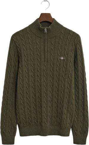 COTTON CABLE HALF ZIP