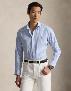 Custom Fit Striped Stretch Oxford Shirt