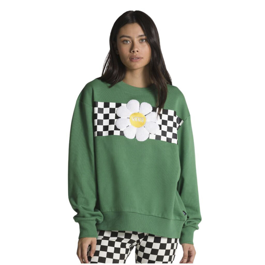 oversized floral crew sweatshirt
