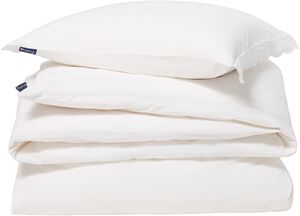 White Cotton Percale Scallop Wing Bed Set
