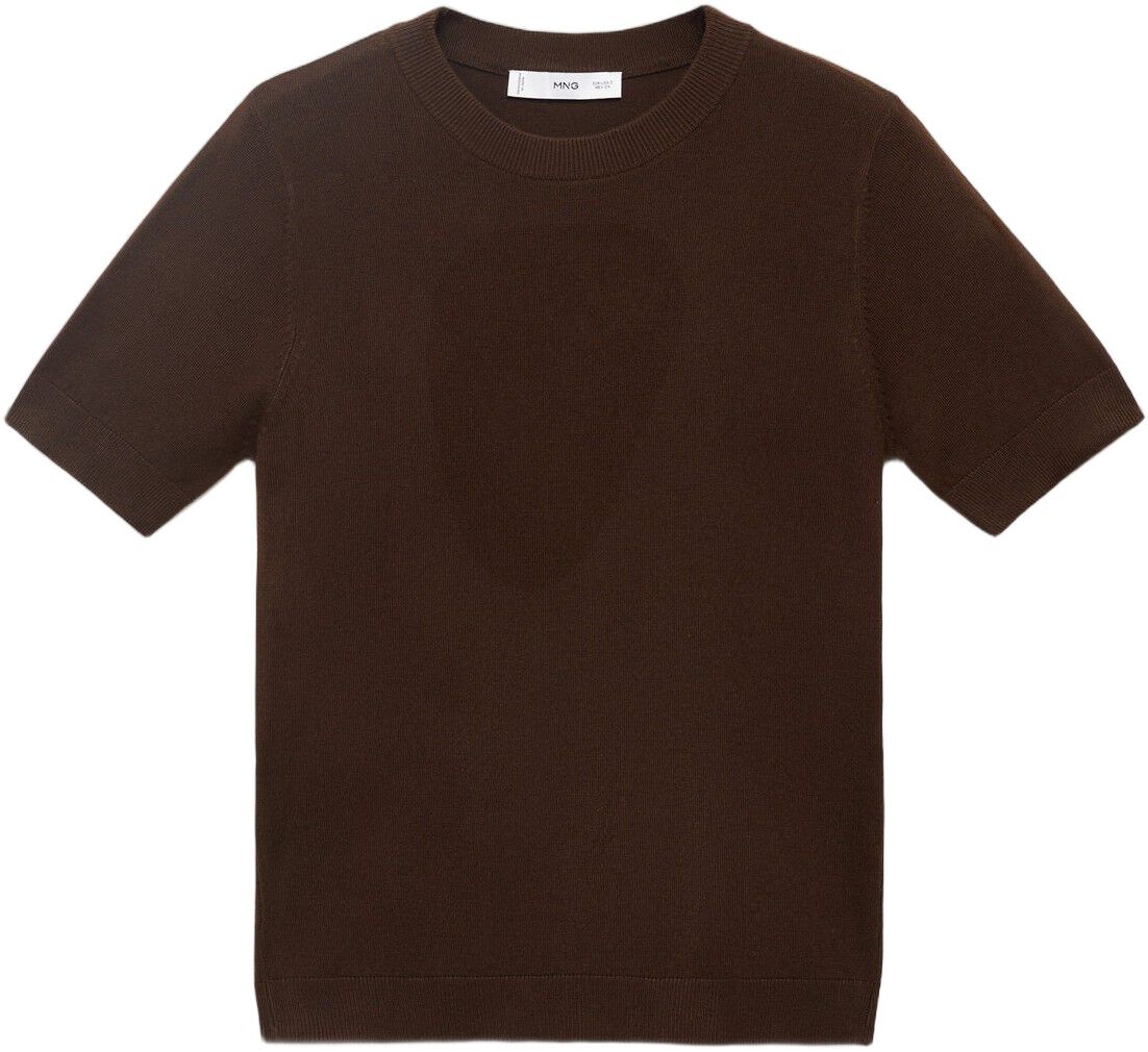 Short-sleeved fine-knit sweater