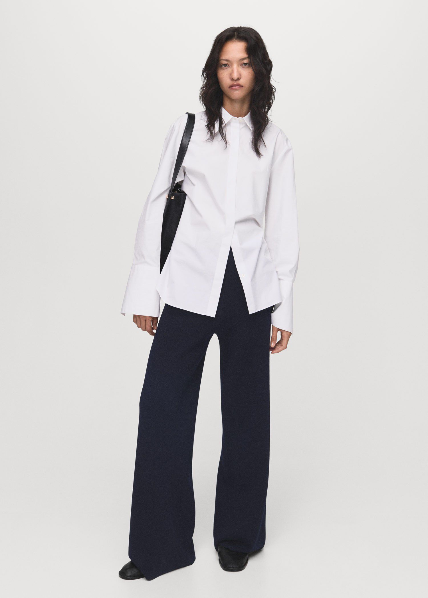 Fine-knit straight-fit trousers