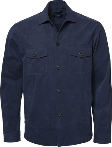 Navy Blue Twill Moleskin Overshirt