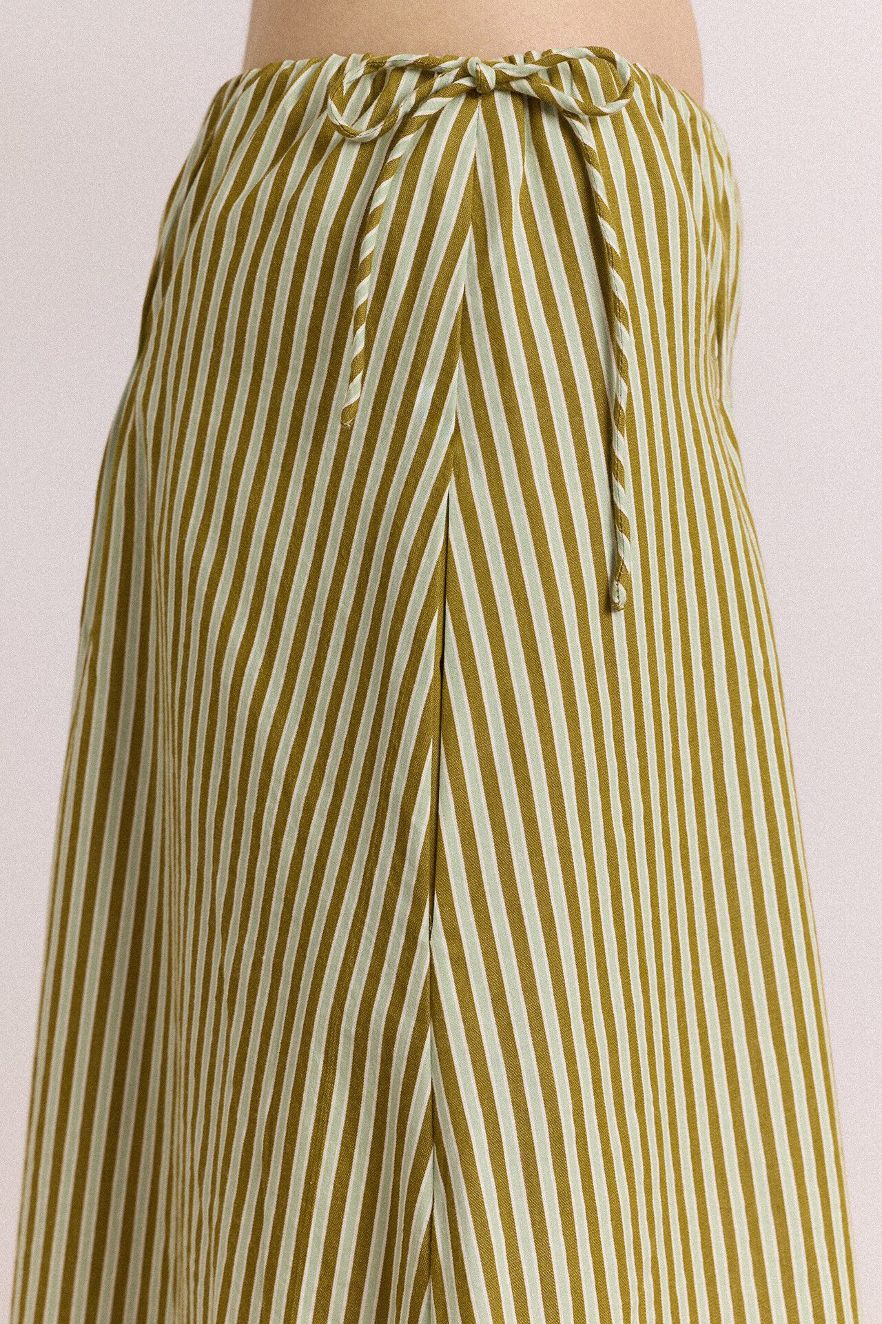 CASPIA VOLUME MIDI SKIRT - BASIL STRIPE