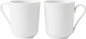Rhombe mug 33cl, white 2 stk.