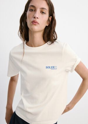Printed cotton-blend t-shirt