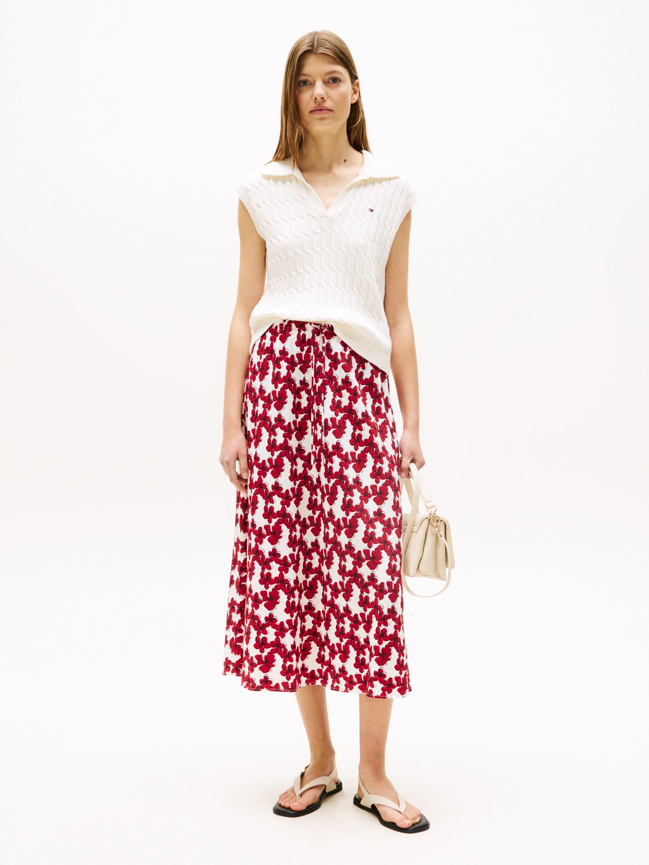 TEXTURED MIDI BIAS SKIRT