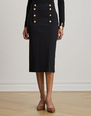 Stretch Ponte Sailor Pencil Skirt