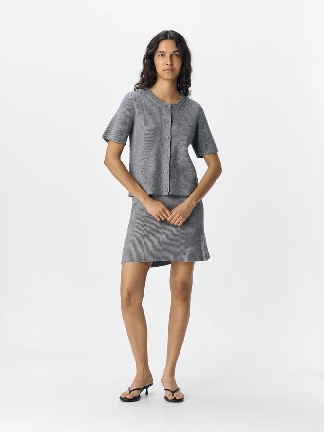 OBJVIOLA SS RE O-NECK CARDIGAN DIV