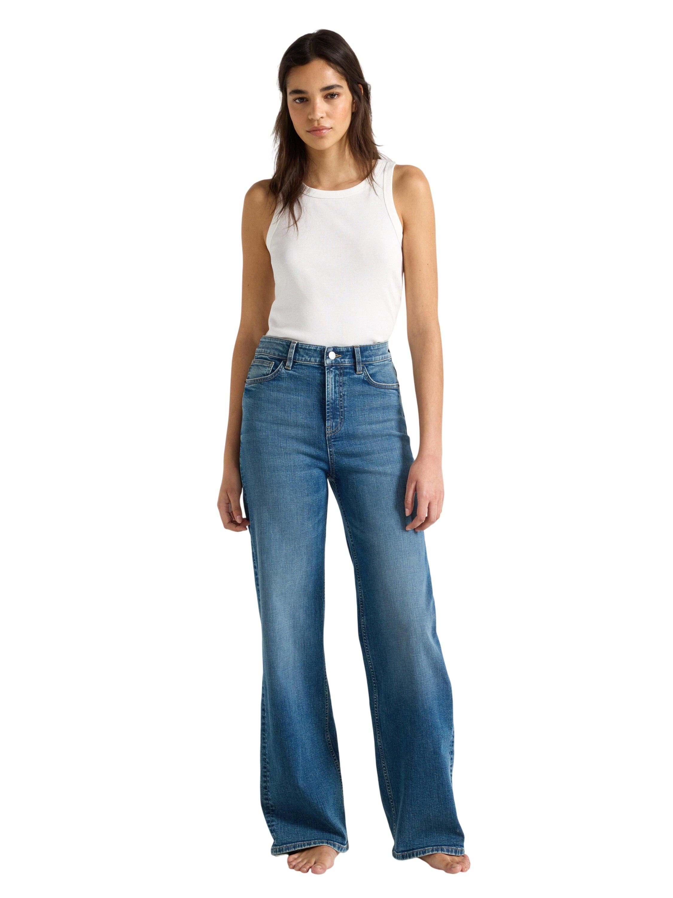 Trousers denim Straight high w