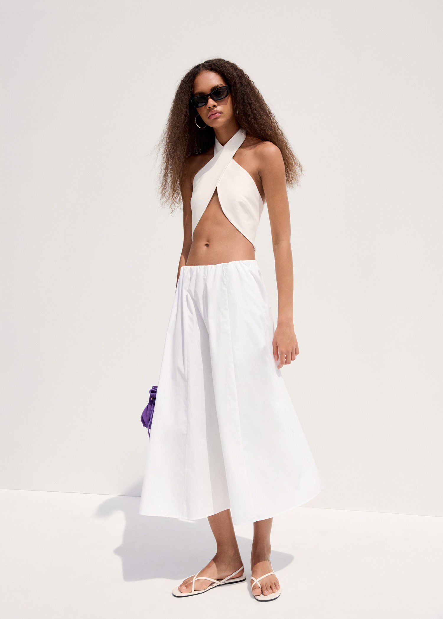 Flared cotton skirt
