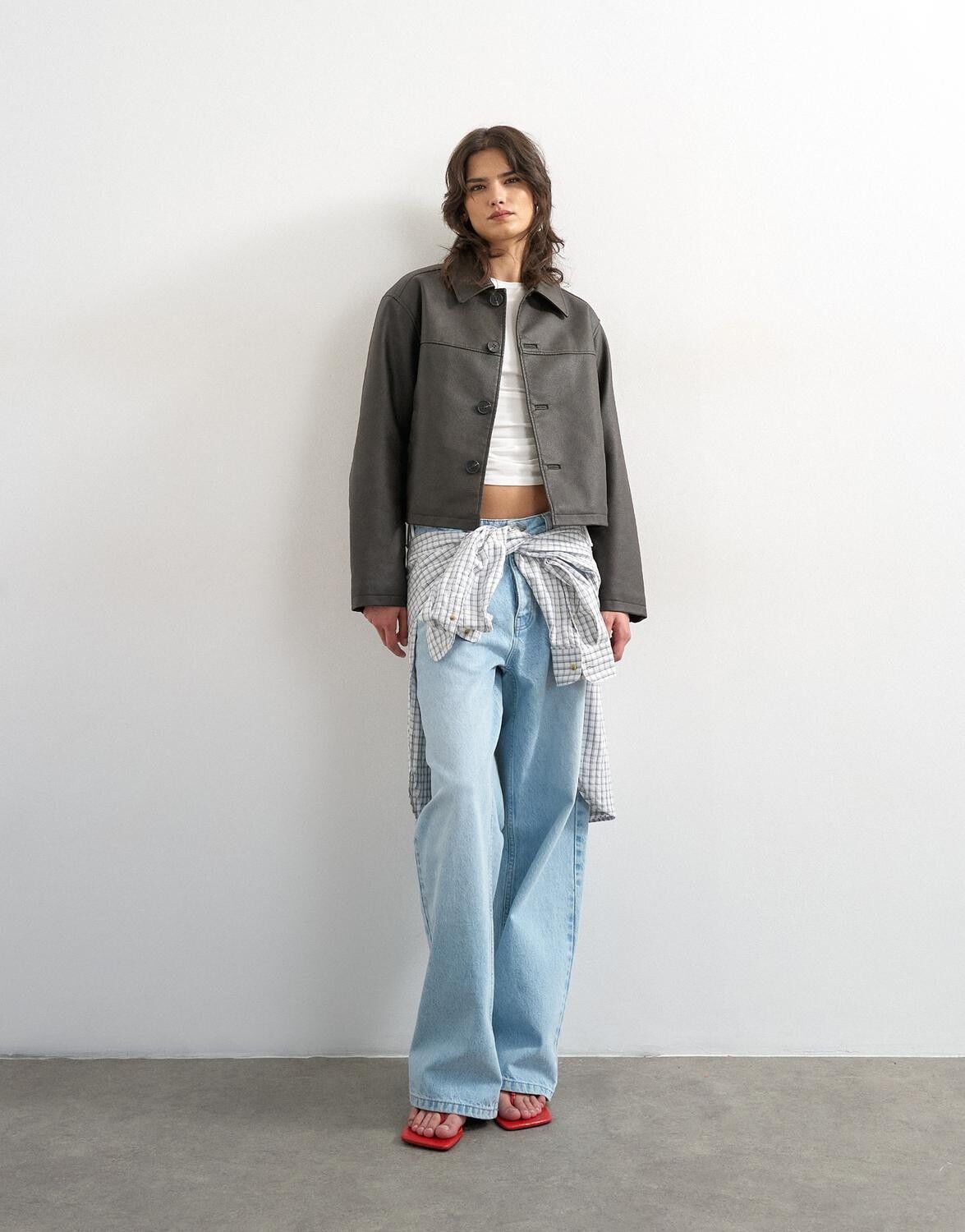 Tsthit Cropped Coated Jacket Otw