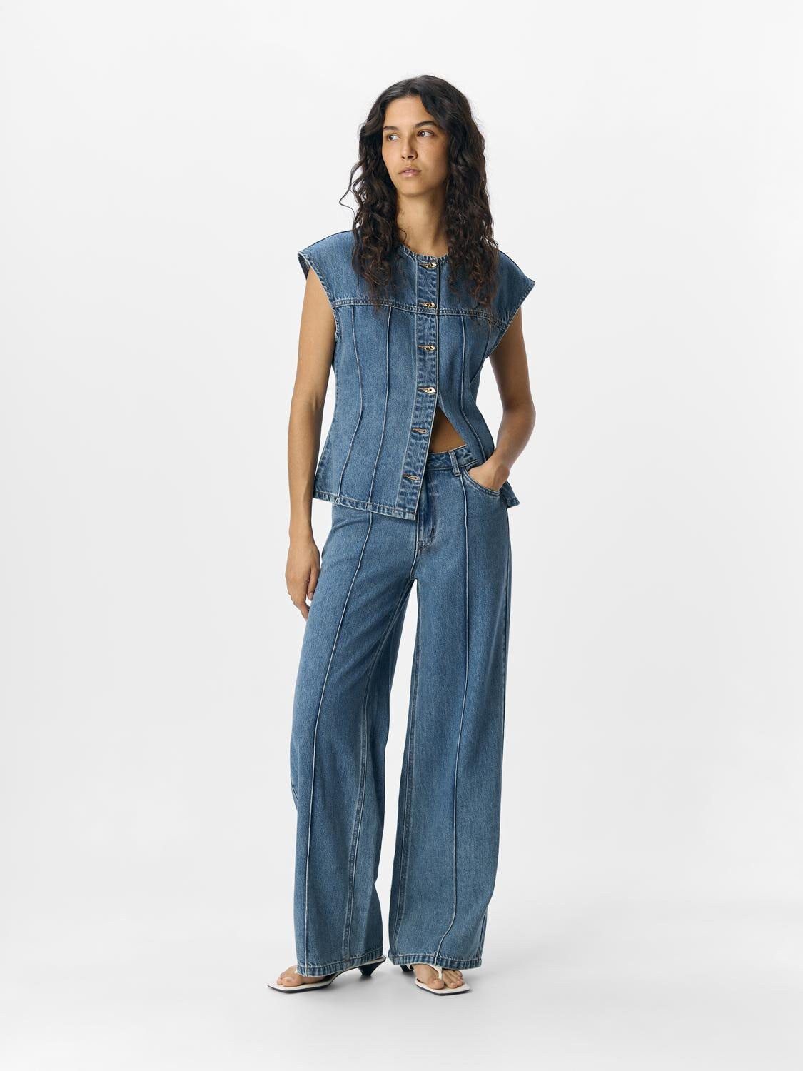 OBJMOJI DIVONA MW WIDE JEANS 140