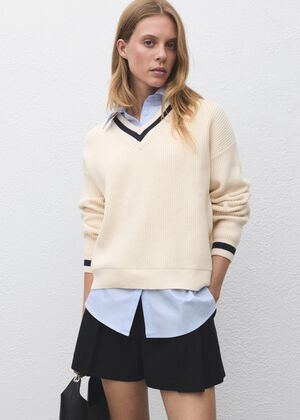 Combined shirt sweater