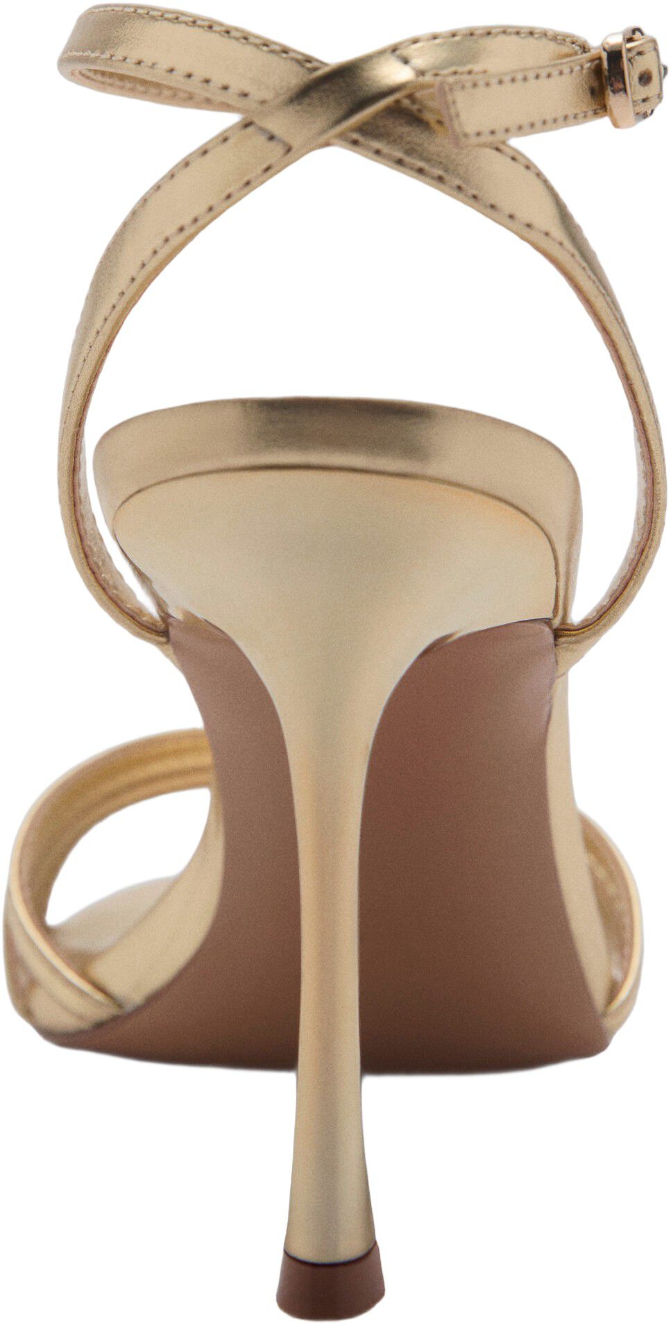 Combined strap heeled sandal