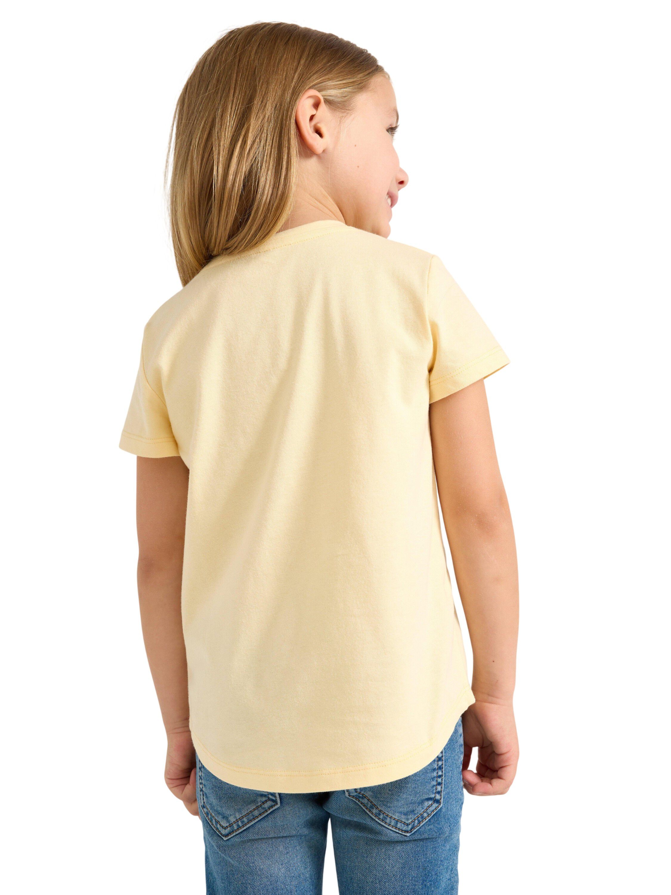 Kort&aelig;rmet top i bl&oslash;d bomuld med pri