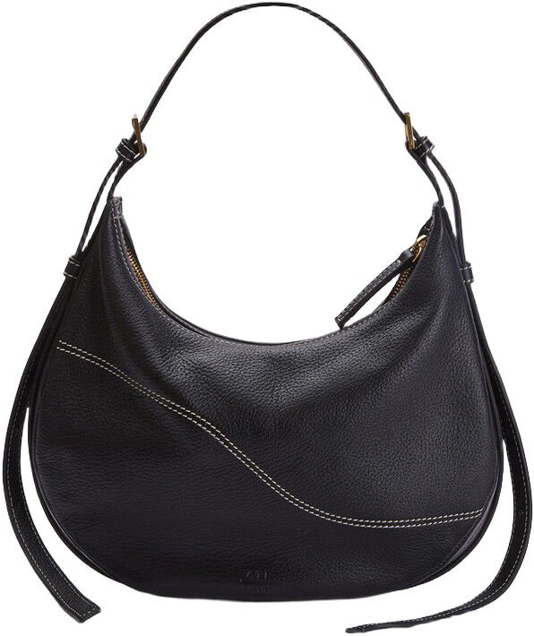 Liveri Black/Contrast Stitch Grained Calf