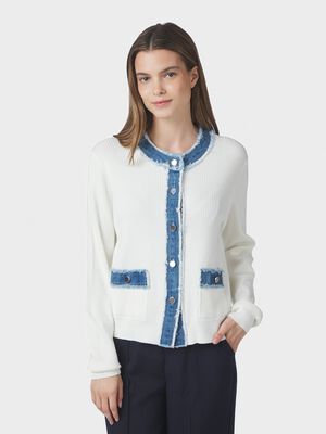 Zelma Knit Denim Cardigan