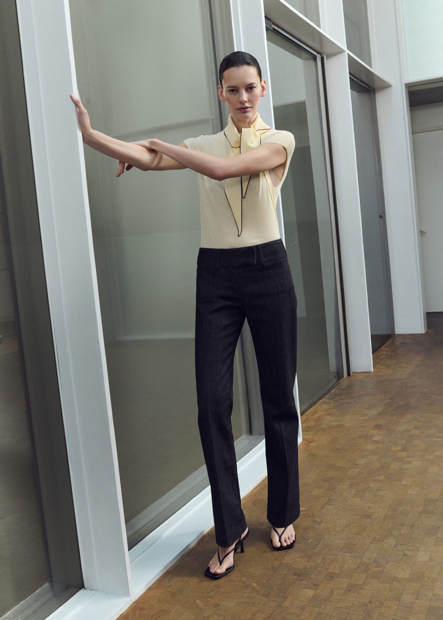 Knitted top with scarf detail