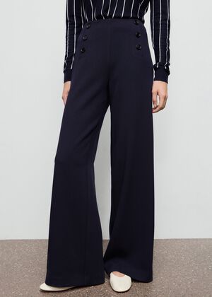 Wide leg trousers with buttons