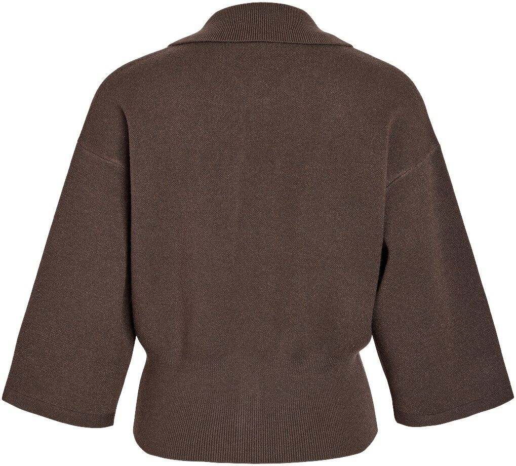 NMSHYLA 3/4 SLEEVE KNIT POLO CARDIG