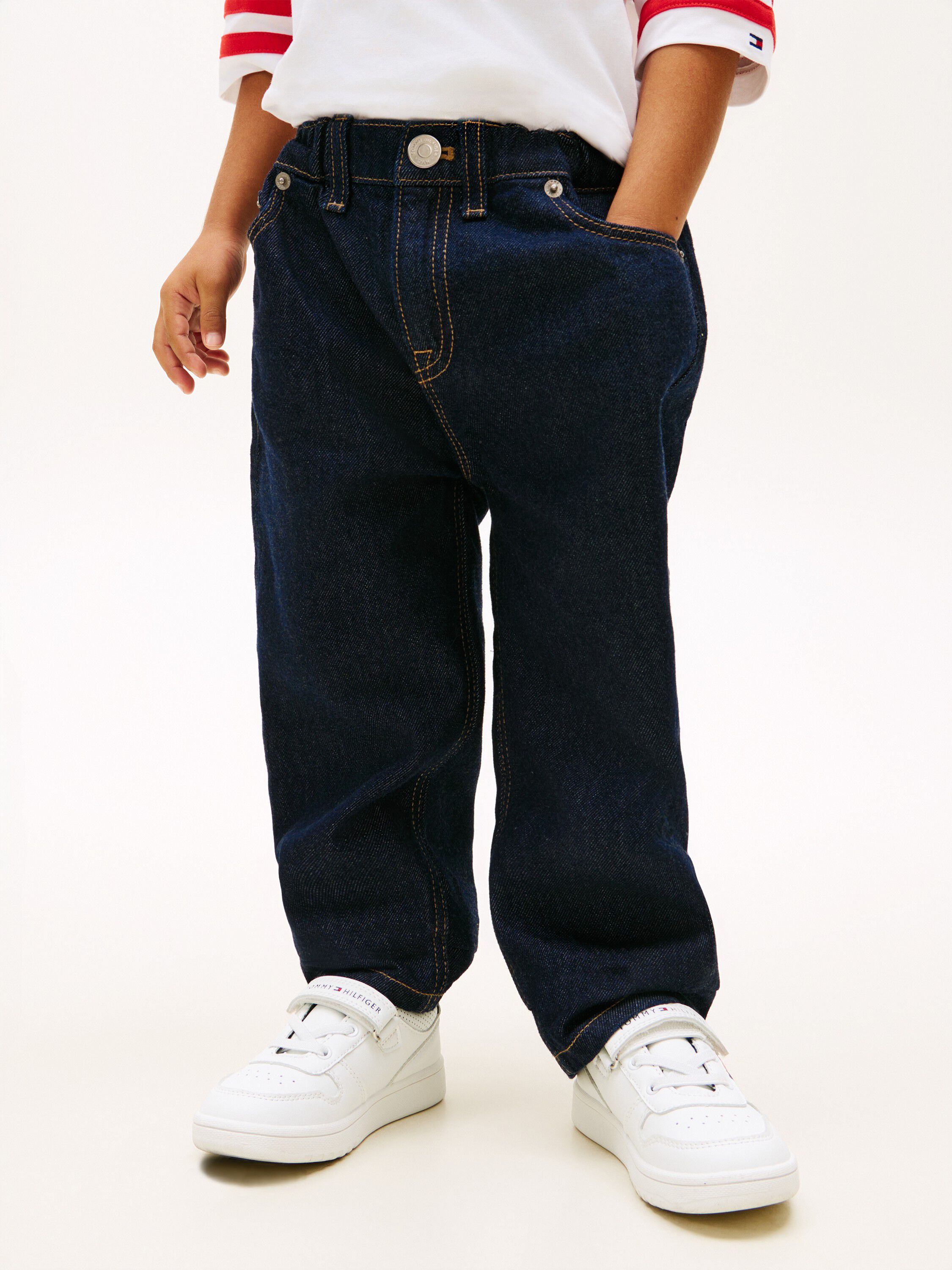 Elasticated Straight Leg Jeans