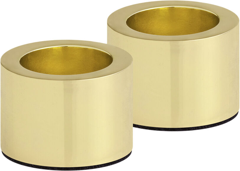 Light Candleholder taper, Matte Brass, 2-pack, 3,25x2,32 cm