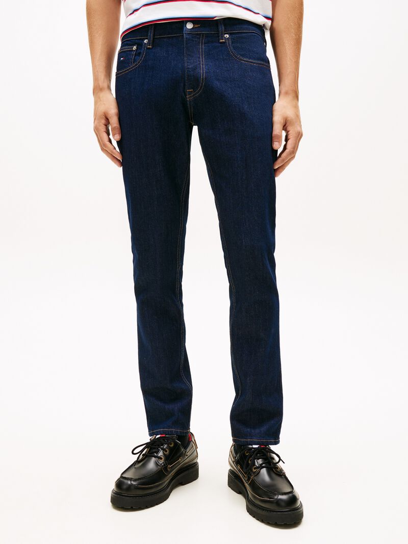 Scanton Topstitch Flag Embroidery Slim Jeans